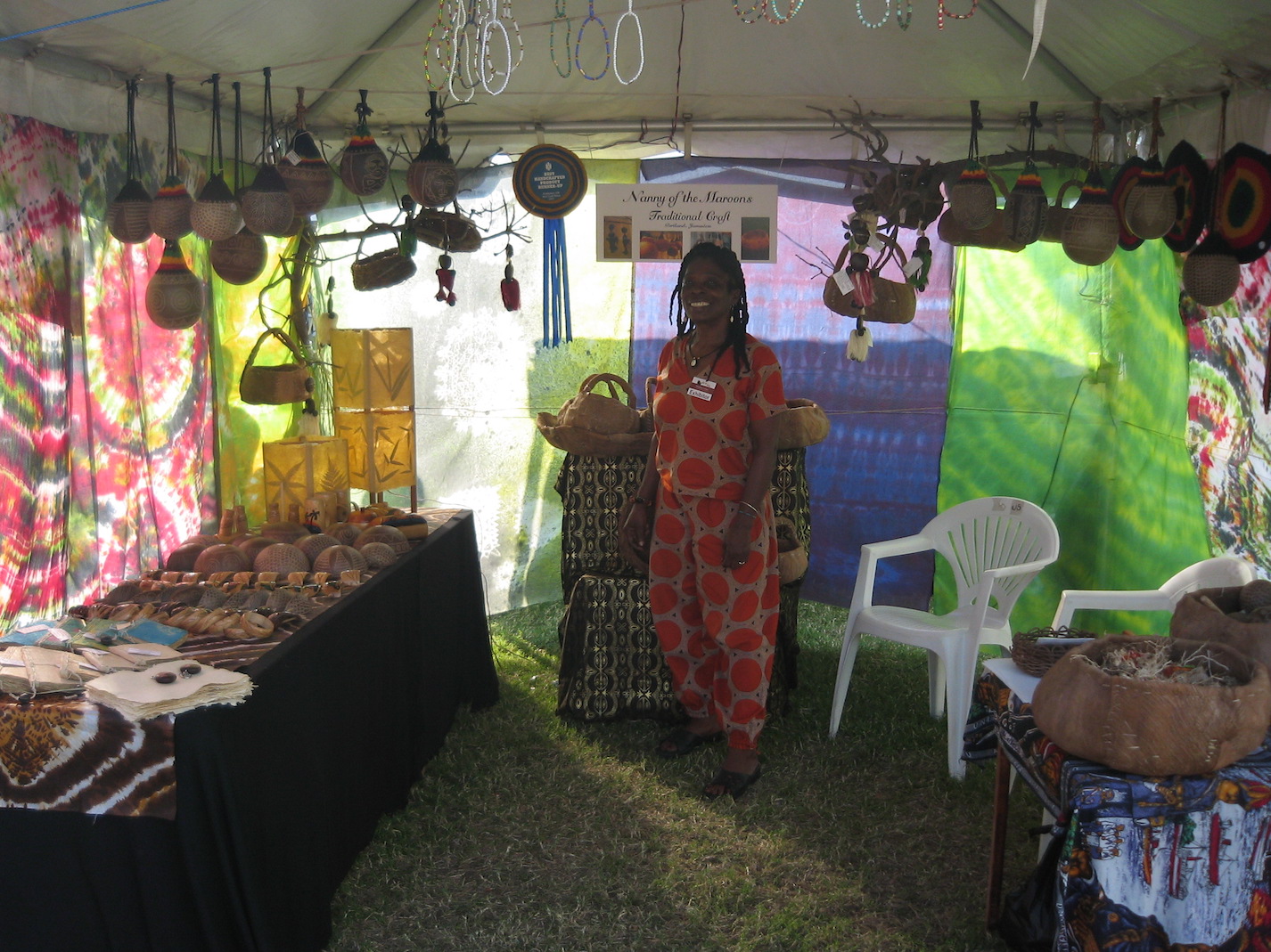 Ivelyn Harris traditional Maroon craft producer booth display